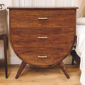 Solid Wood Agra Bedside Brown Brown 3 Drawers Dining Room Bedside Cabinet Modern Mango Drawers Chestnut Solid Wood