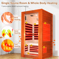 Infrared Sauna Room Single Room Natural Metal & Wood Solid Wood