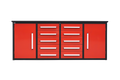 7' Storage Cabinets With Workbench 10 Drawers & 2 Cabinets Red Steel