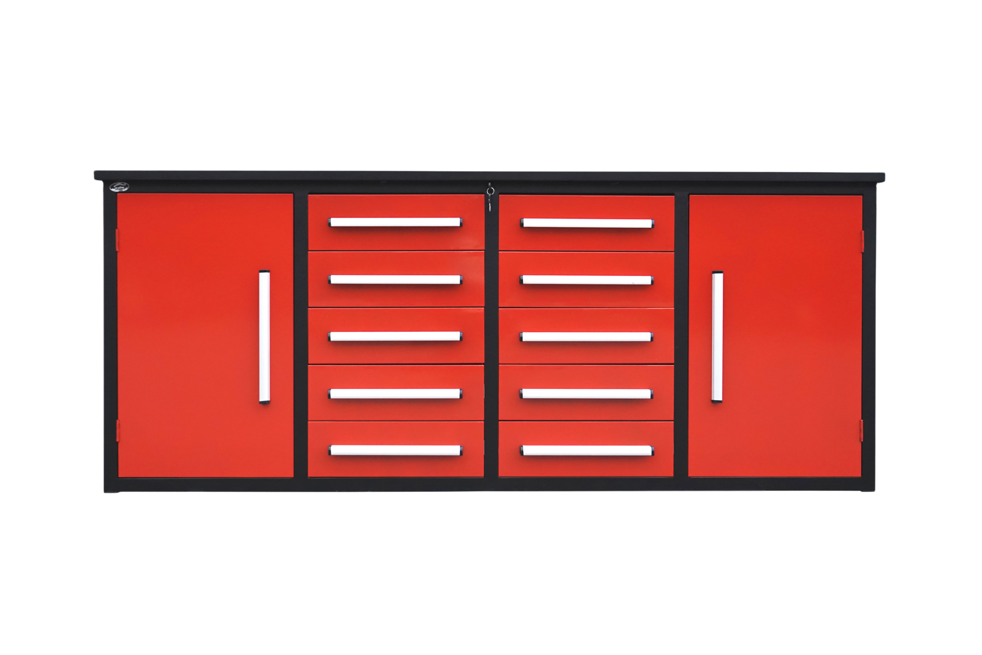 7' Storage Cabinets With Workbench 10 Drawers & 2 Cabinets Red Steel