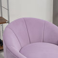 Mid Century Modern Accent Chair With Wood Frame, Upholstered Swivel Chair For Living Room Chairs With Waist Cushion, Reading Armchair For Bedroom Sunroom Purple Bedroom Modern Rubberwood Foam Velvet
