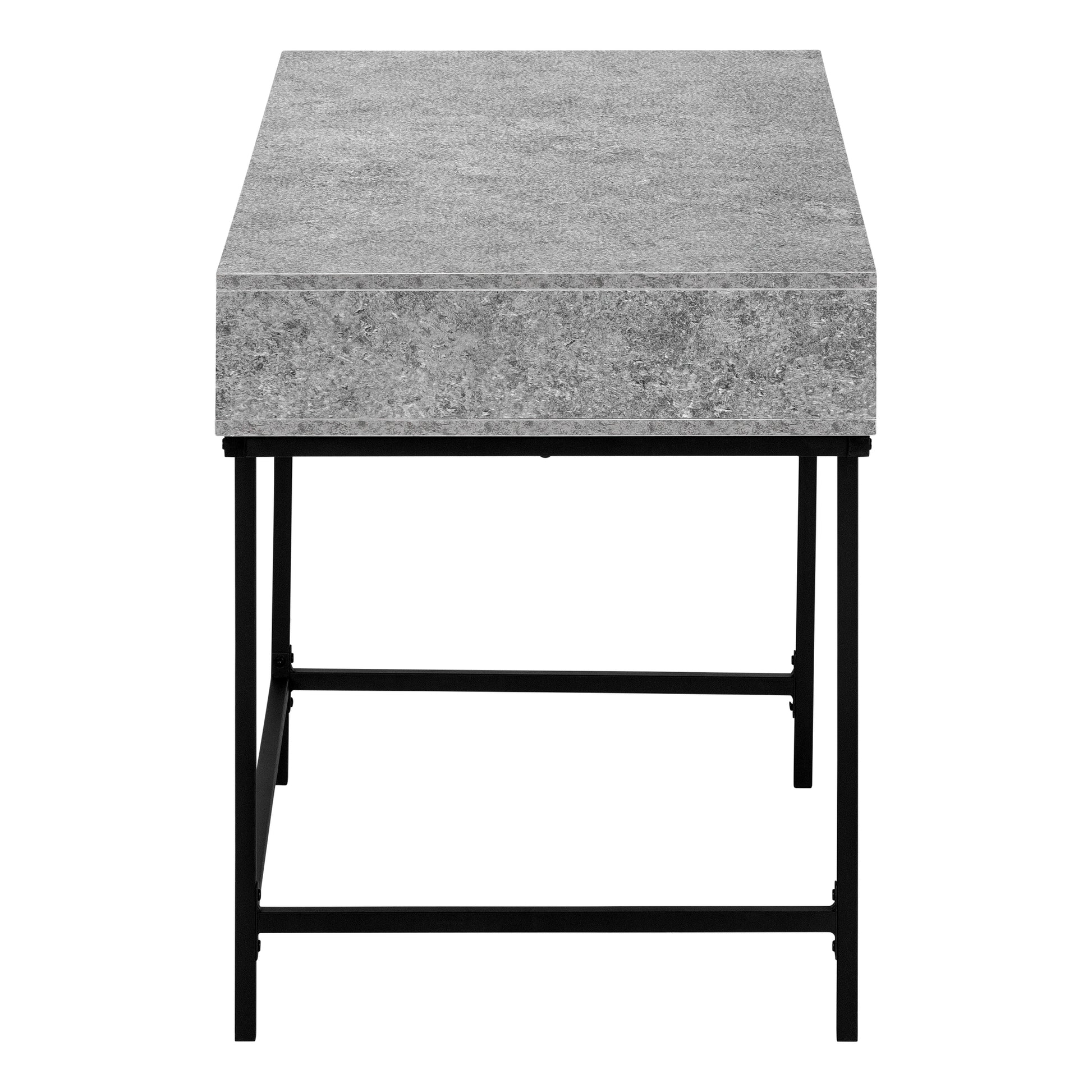 Computer Desk, Home Office, Laptop, Storage Drawers, 48"L, Work, Grey Laminate, Black Metal, Contemporary, Modern Grey Particle Board