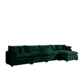 Corduroy Sofa , Modern Upholstered 4 Seater With With 1 Footstool Corduroy Fabric Sofaoffice Living Room Apartment Comfort Sofa, Easy To Assemble With 2 Arm Pillows And 4 Throw Pillows Green Corduroy 4 Seat