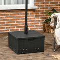 Outsunny 3 In 1 Outdoor Umbrella Base, Coffee End Table, Flower Box Planter, 175Lbs Capacity Patio Umbrella Stand Table With Wheels And Handles, Black Black Plastic