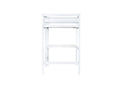 Twin High Loft Bed, Rubber Wood Loft Bed With Safety Guardrail, Built In Desk, Ladder,White Twin White Rubber Wood