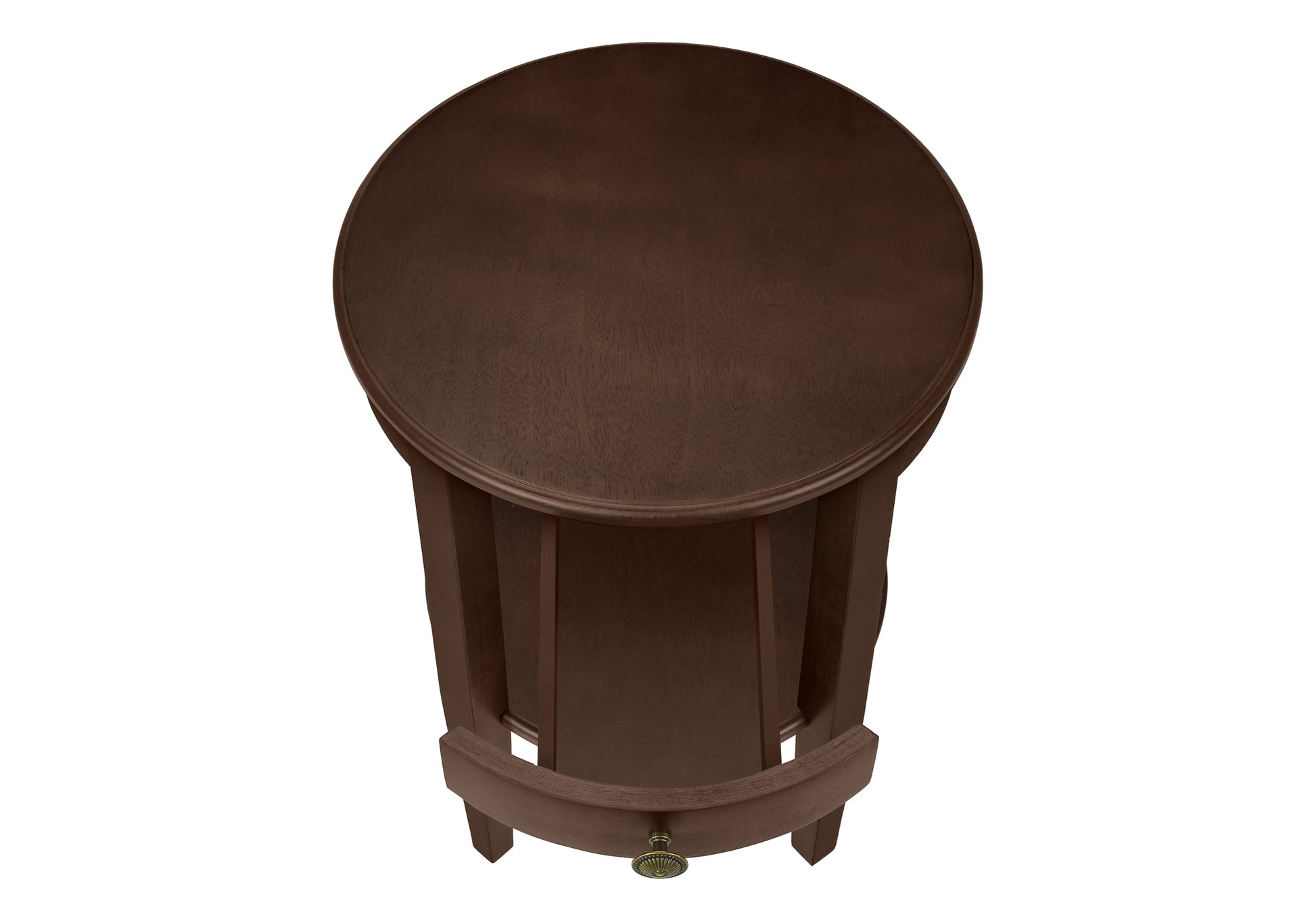 Accent Table, 2 Tier, End, Side Table, Round, Nightstand, Bedroom, Lamp, Brown Veneer, Transitional Espresso Mdf