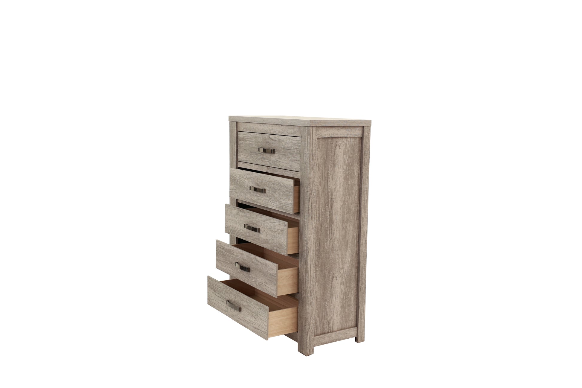 Bedroom Furniture Rustic Light Grey Simple 1Pc Chest Of Drawers 5 Drawers Storage Cabinet Solidwood Light Grey Bedroom Modern,Transitional Pine Particle Board Mdf,Solid Wood