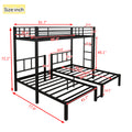 Twin Over Twin & Twin Bunk Beds For 3, Twin Xl Over Twin & Twin Bunk Bed Metal Triple Bunk Bed, Black Black Metal