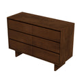 Dubrovnik Mid Century Modern Walnut Dresser With 6 Drawers Brown,Wood Brown Bedroom Mid Century Modern Walnut Solid Wood