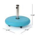 Wheelie Umbrella Base Round Teal Concrete