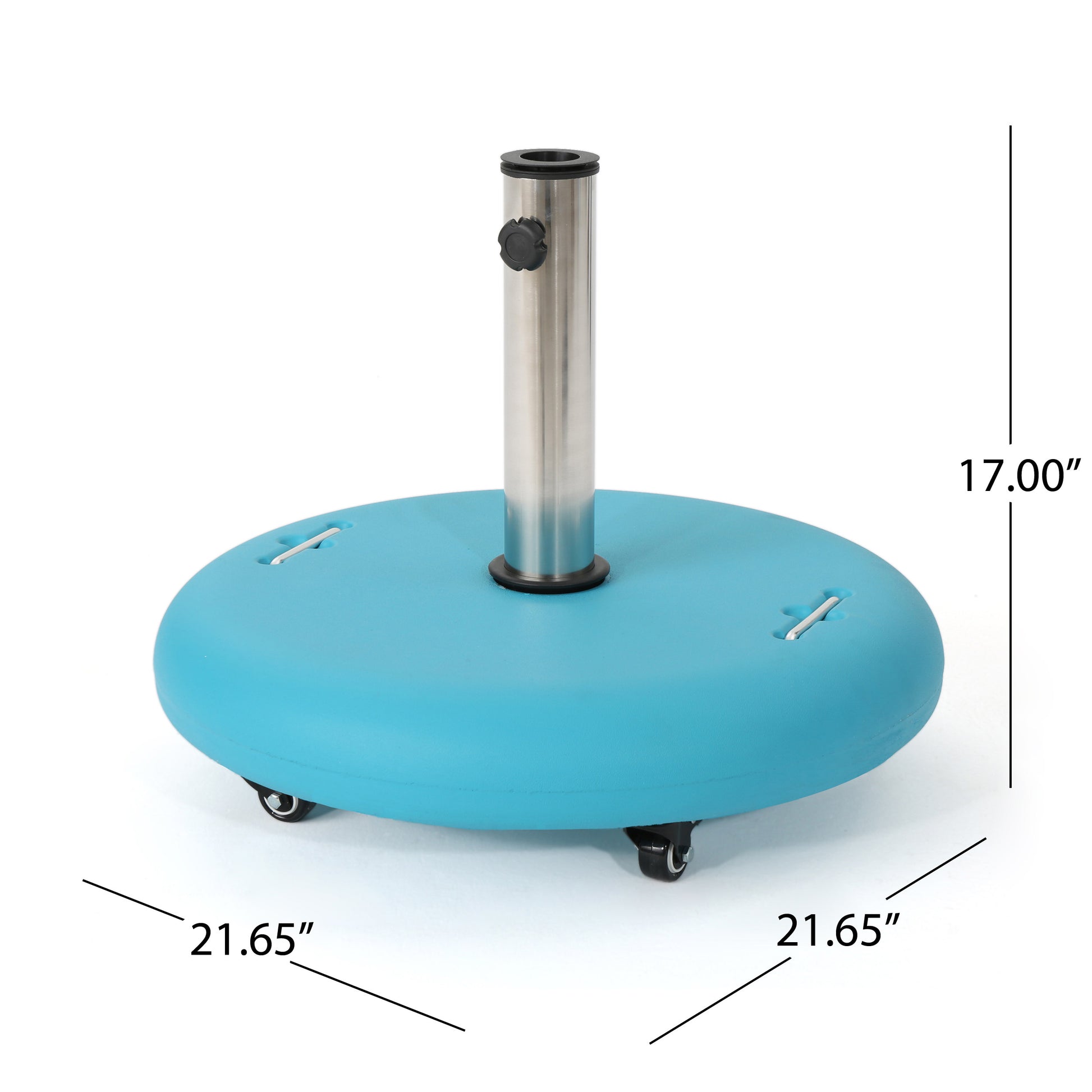 Wheelie Umbrella Base Round Teal Concrete