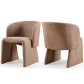 Modern Accent Chair Brown Single Sofa Chair,Upholstered Side Chair Teddy Comfy Chair For Dining Room Bedroom Living Room Reception Brown 2Pc Brown Primary Living Space Modern Set Of 2 Foam Teddy