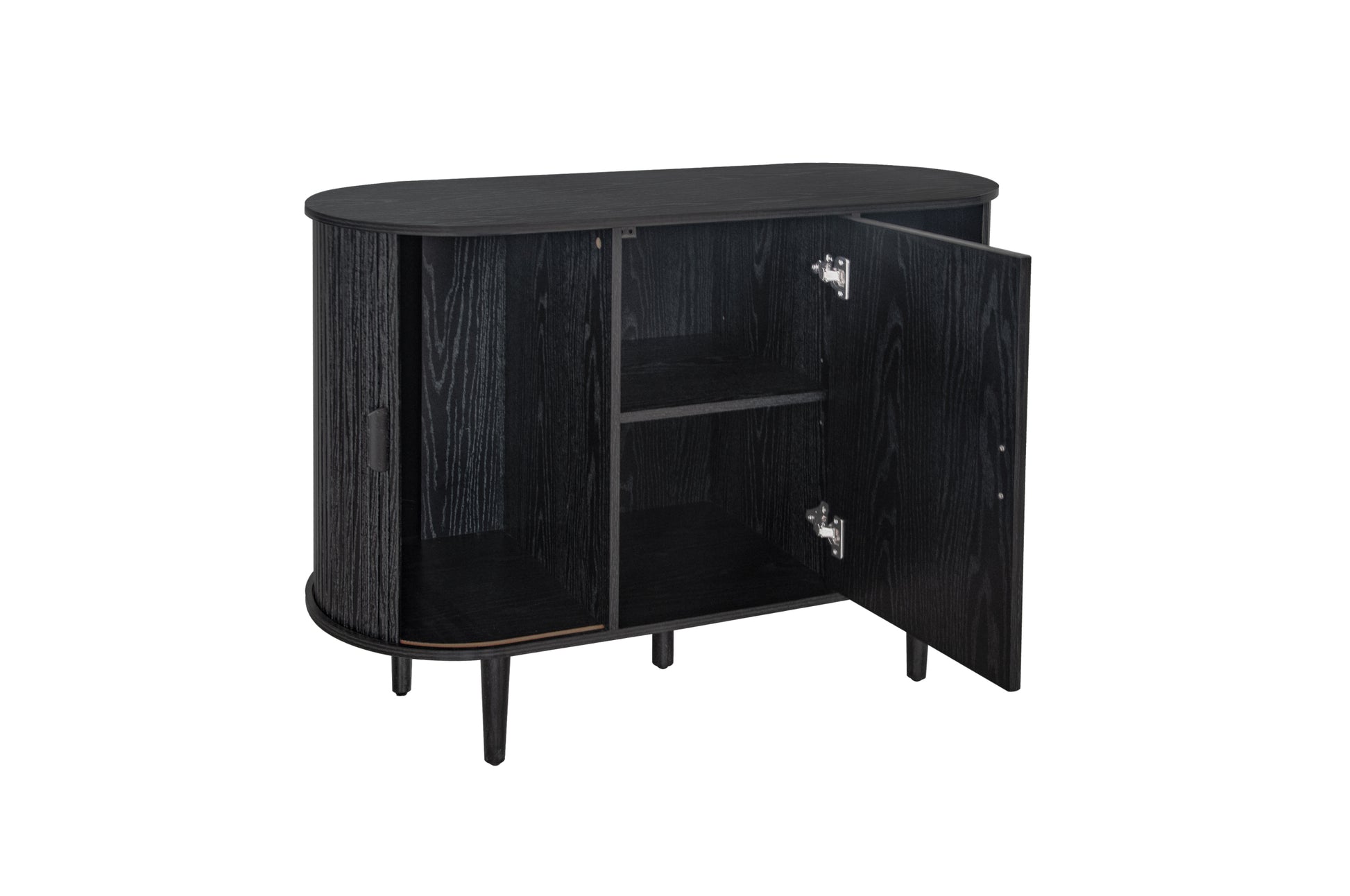 3 Door Buffet Cabinet,Large Storage Accent Cabniet With 3 Door,Sideboard Cabniet For Living Room, Entryway, Hallway, Office Kitchen And Dining Room Black Sliding Doors Modern Mdf