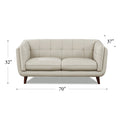 Solana Leather Loveseat Beige Down Filling Genuine Leather