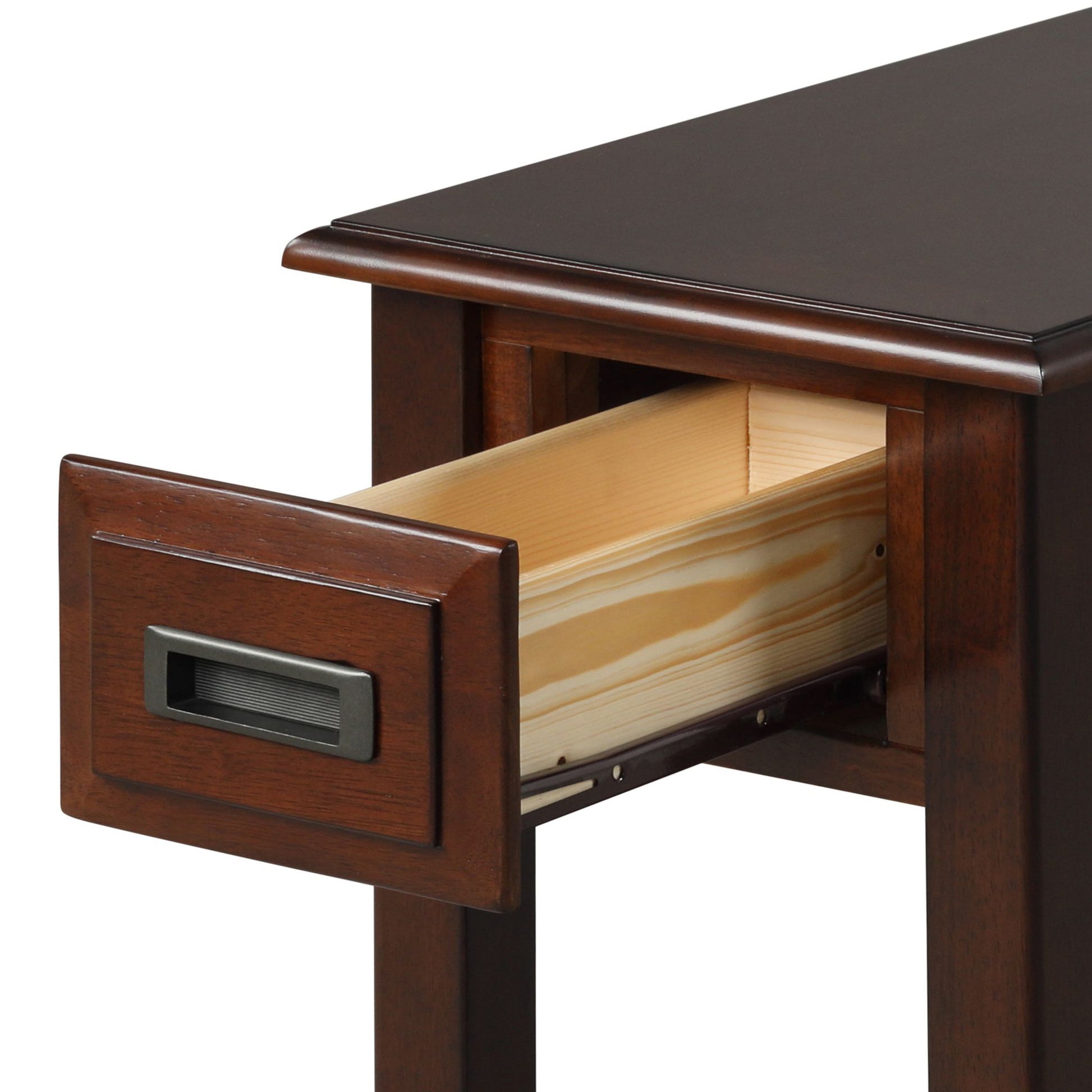 Dark Cherry 1 Drawer Accent Table With Shelf Cherry Primary Living Space Drawers Rectangular Solid Wood