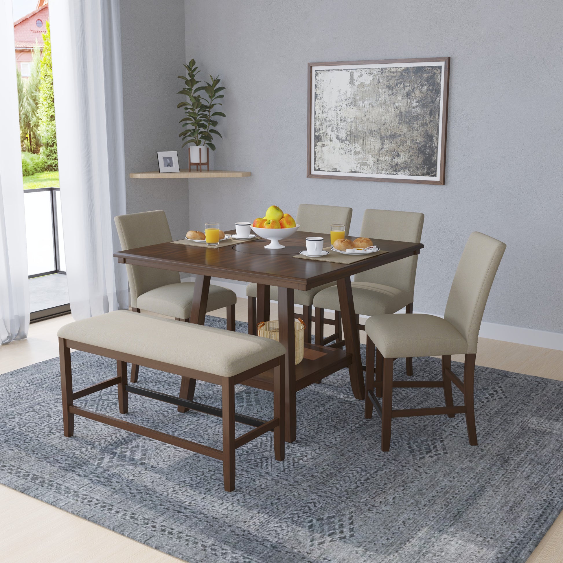 Glimm Brown Gathering Height Table Brown Engineered Wood