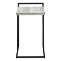 Accent Table, C Shaped, End, Side, Snack, Living Room, Bedroom, Grey Laminate, Black Metal, Contemporary, Modern Grey Particle Board