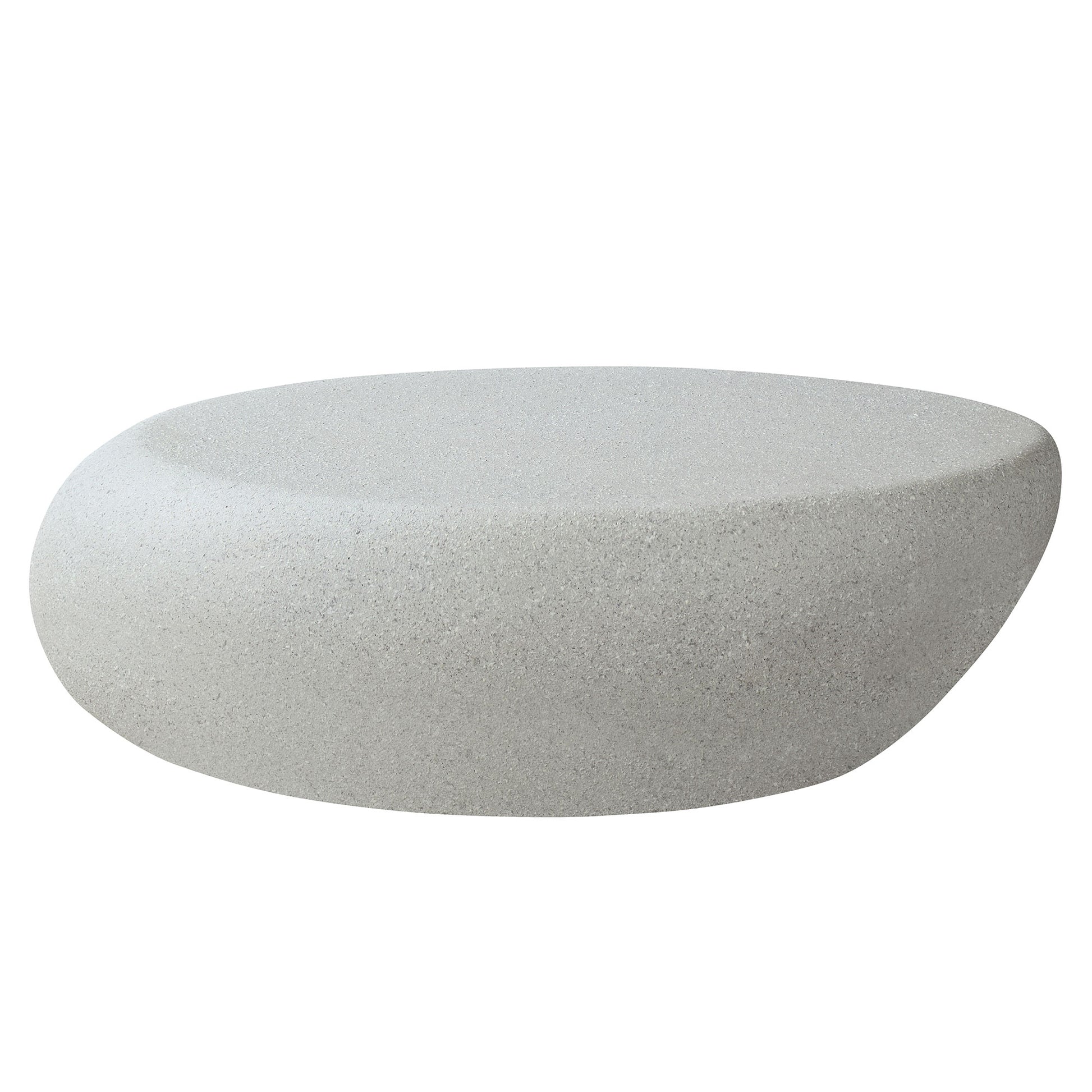 43.31''Fiberglass Elliptical Coffee Table For Living Room Vintage Table,Matte Rocks Table Front Of The Sofa, Irregular Center Table,No Need Assembly Beige Fiberglass