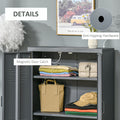 Homcom Industrial Steel Storage Cabinet Storage Organizer Gray Grey Metal