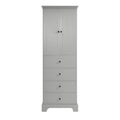 Storage Cabinet With 2 Doors And 4 Drawers For Bathroom, Office, Adjustable Shelf, Mdf Board With Painted Finish, Grey Grey Mdf