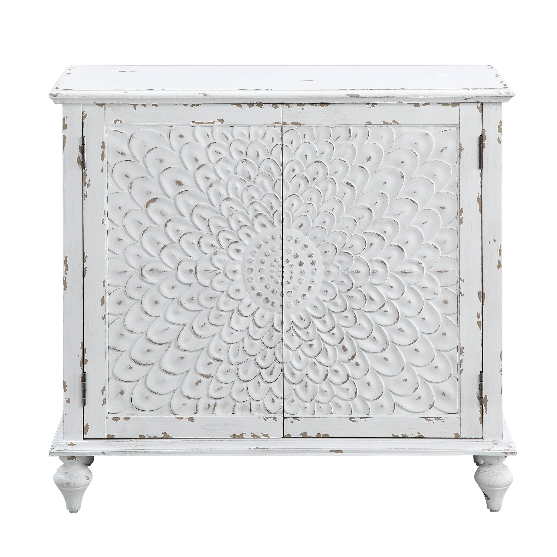 Antique White 2 Door Console Cabinet Freestanding 1 2 Shelves Antique Antique White Primary Living Space Solid Wood Mdf