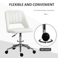 Vinsetto Modern Mid Back Office Chair With Velvet Fabric, Swivel Computer Armless Desk Chair With Hollow Back Design For Home Office, Cream White Cream White Polyester