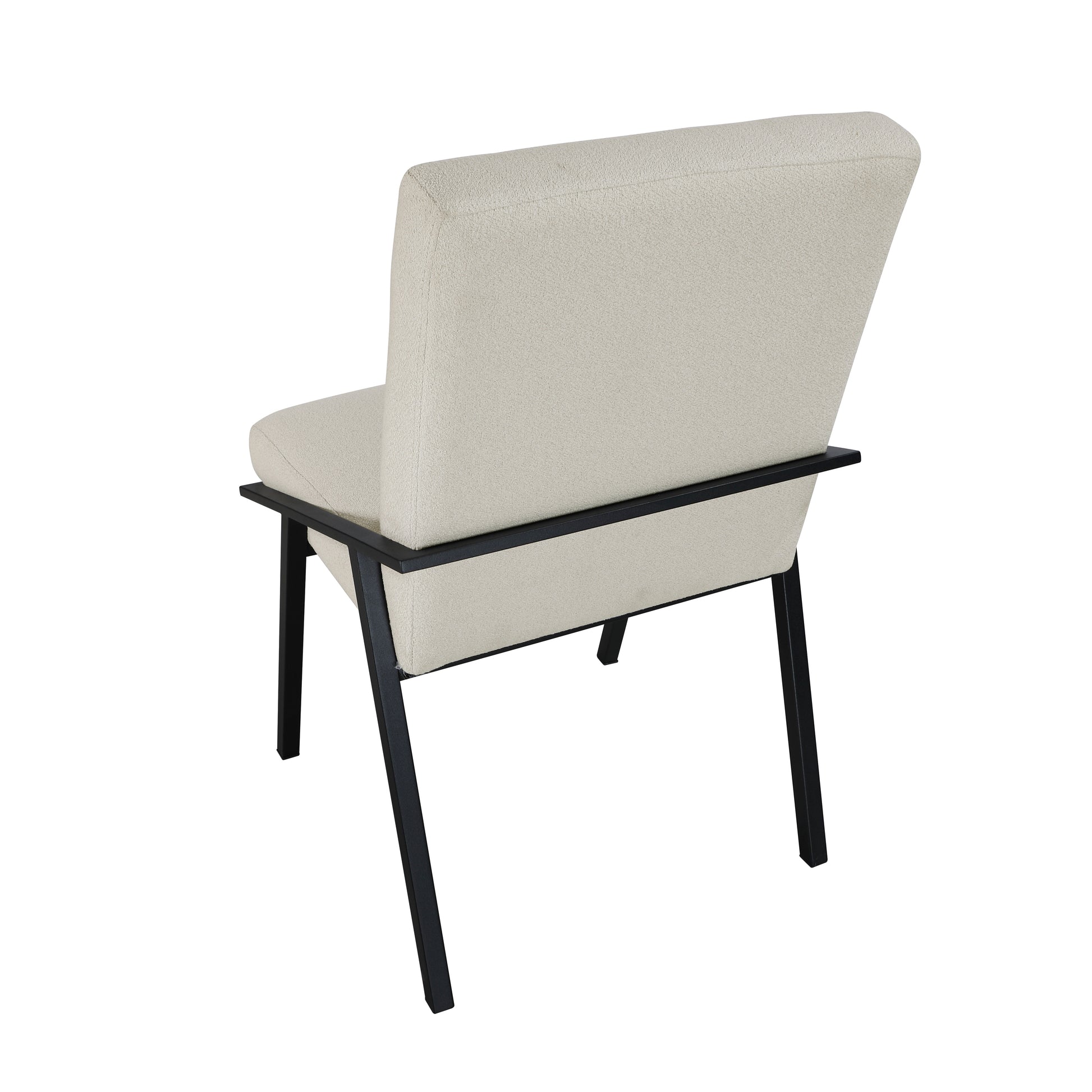 Black Metal Base Contemporary Side Chairs Set Of 2Pc, Cream Fabric Upholstered Dining Furniture Black Cream Dining Room Contemporary,Modern Side Chair Set Of 2 Metal