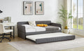 Daybed, Sofa Bed Metal Framed With Trundle Twin Size, Grey, 78.4''L X 41''W X 29.8''H. Twin Grey Iron