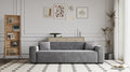 Couches For Living Room, Modern Fabric Upholstered Sofa Tufted Couch With Square Arm And 4 Solid Wood Legs 2 Pillows Decor For Living Room, Office, Apartment Gray Chenille