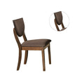 Set Of 2Pc Side Chairs Dining Room Walnut Finish Solid Wood Dark Chocolate Fabric Upholstered Modern Chairs Chocolate,Walnut Dining Room Contemporary,Modern,Transitional Side Chair Solid Back Set Of 2 Fabric,Solid Wood