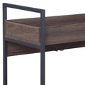 Jerrick Walnut & Black Finish Serving Cart Black,Walnut Metal,Synthetic Wood