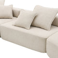 Oversized Modular L Shaped Sectional Sofa,Luxury Boucle Floor Couch Set,Convertible Sleeper Couch,Spacious Foam Filled Sofa Bed For Living Room,3 Pc Free Combination,2 Colors Beige Boucle 5 Seat