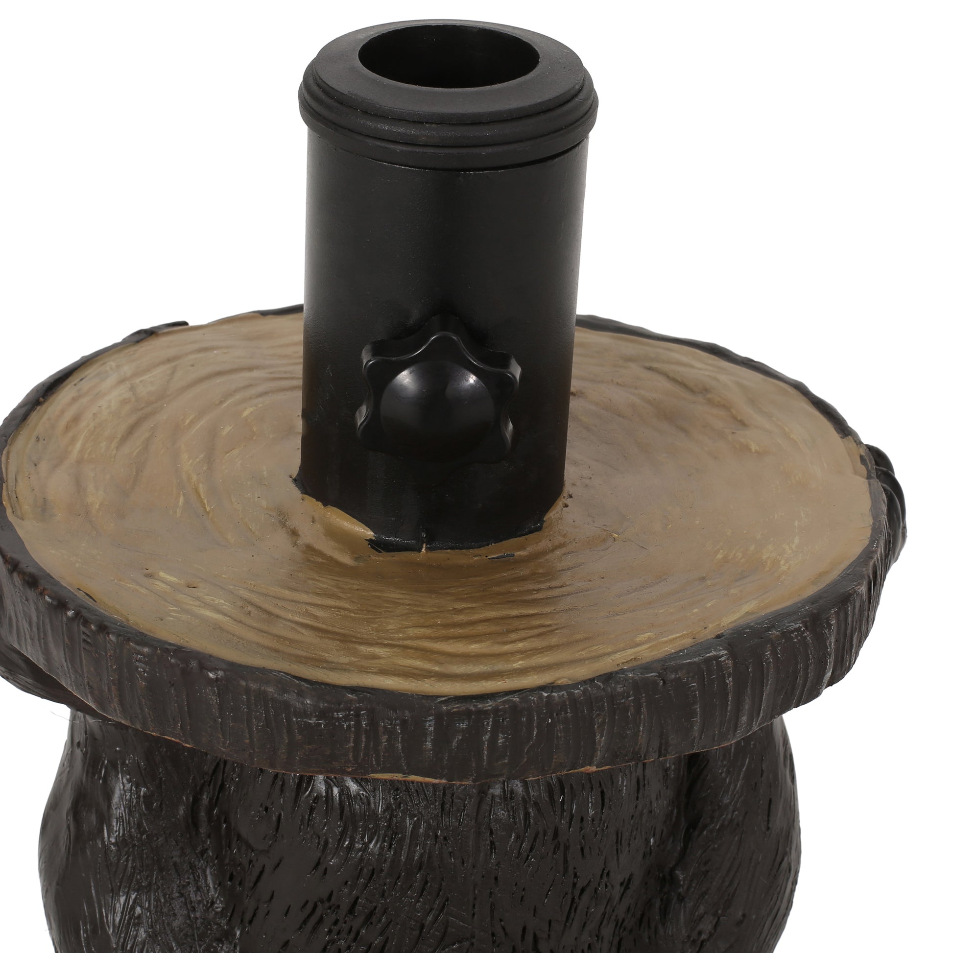 Bear Umbrella Base Dark Brown Concrete