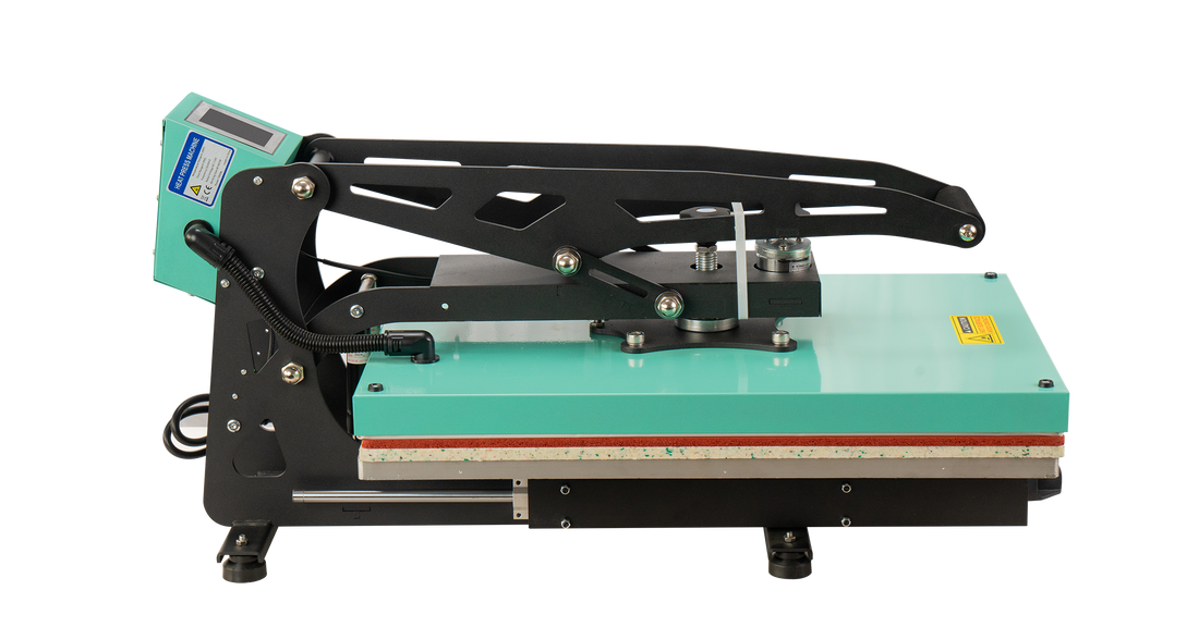 16X24 Semi Automatic Heat Press Machine With Auto Open And Slide Out Base Black Green Aluminium