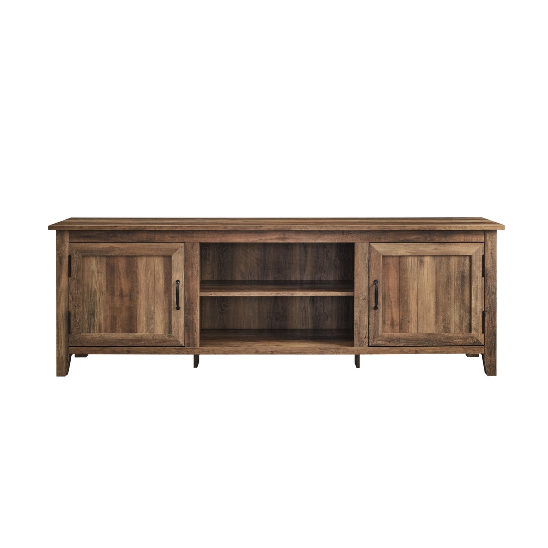 Modern Farmhouse 2 Door Grooved 70" Tv Stand For 85" Tvs Rustic Oak Oak Mdf