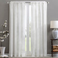 Diamond Sheer Window Curtain Panel Only 1 Pc Panel White Polyester