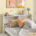 Full Bed With Bookcase,Twin Trundle,Drawers,White Full White Pine