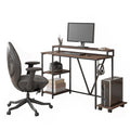 Techni Mobili Industrial Writing Desk, Walnut Walnut Computer Desk Office Modern Rectangular Rectangular Engineered Wood