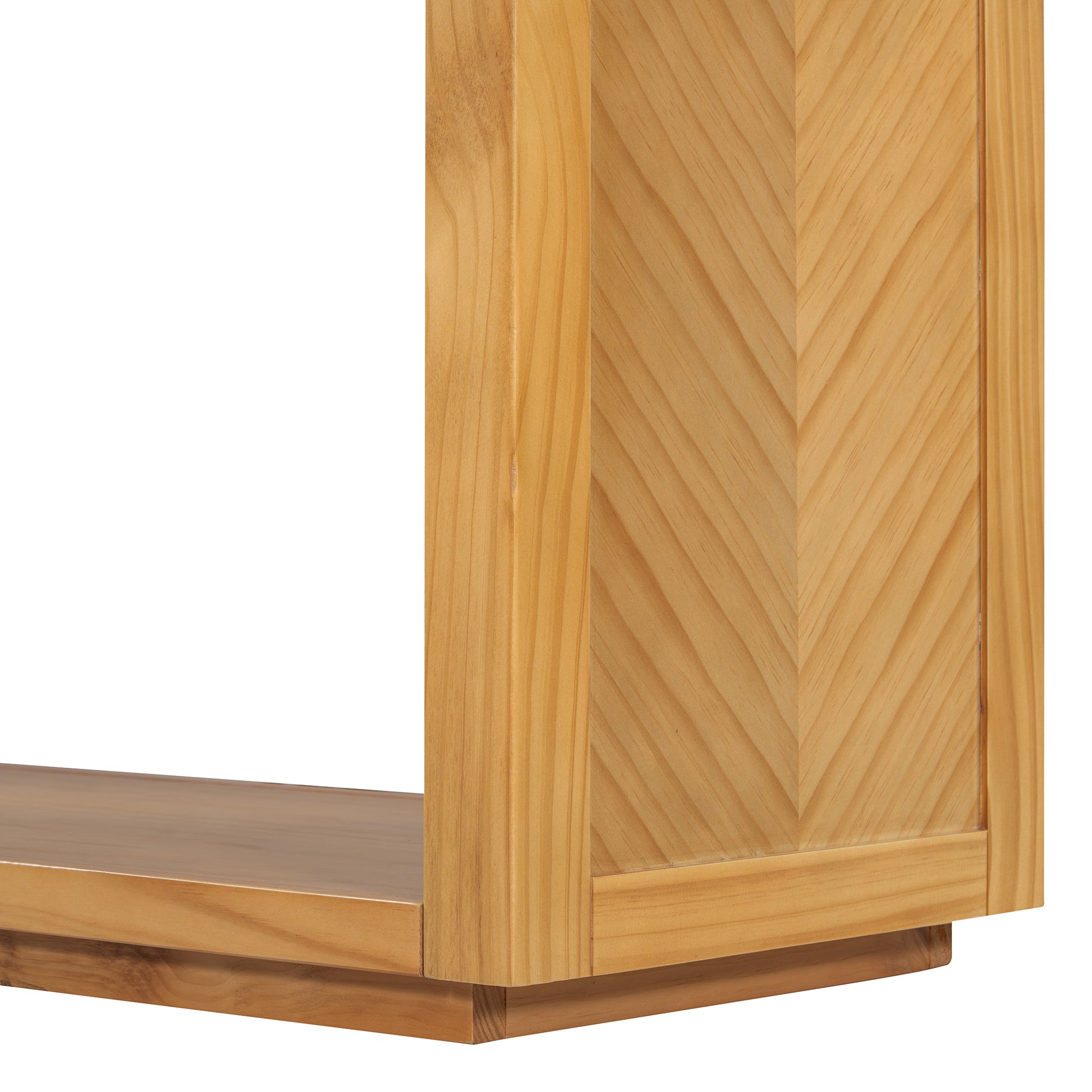 55" Console Table, Rustic Wooden Entryway Table With Storage Drawers And Open Shelf, Elegant Sofa Table For Hallway And Living Room Natural Natural Primary Living Space Mdf