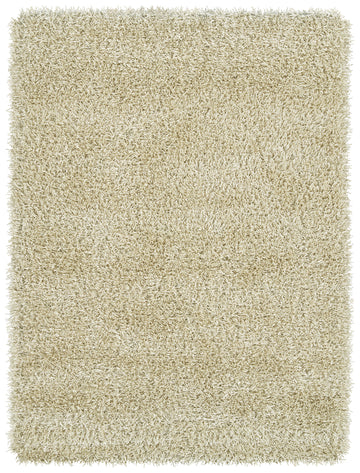 Casual, Solid Color, Distressed, Cut Pile 5' X 7' Rectangle Area Rug Ivory Polyester