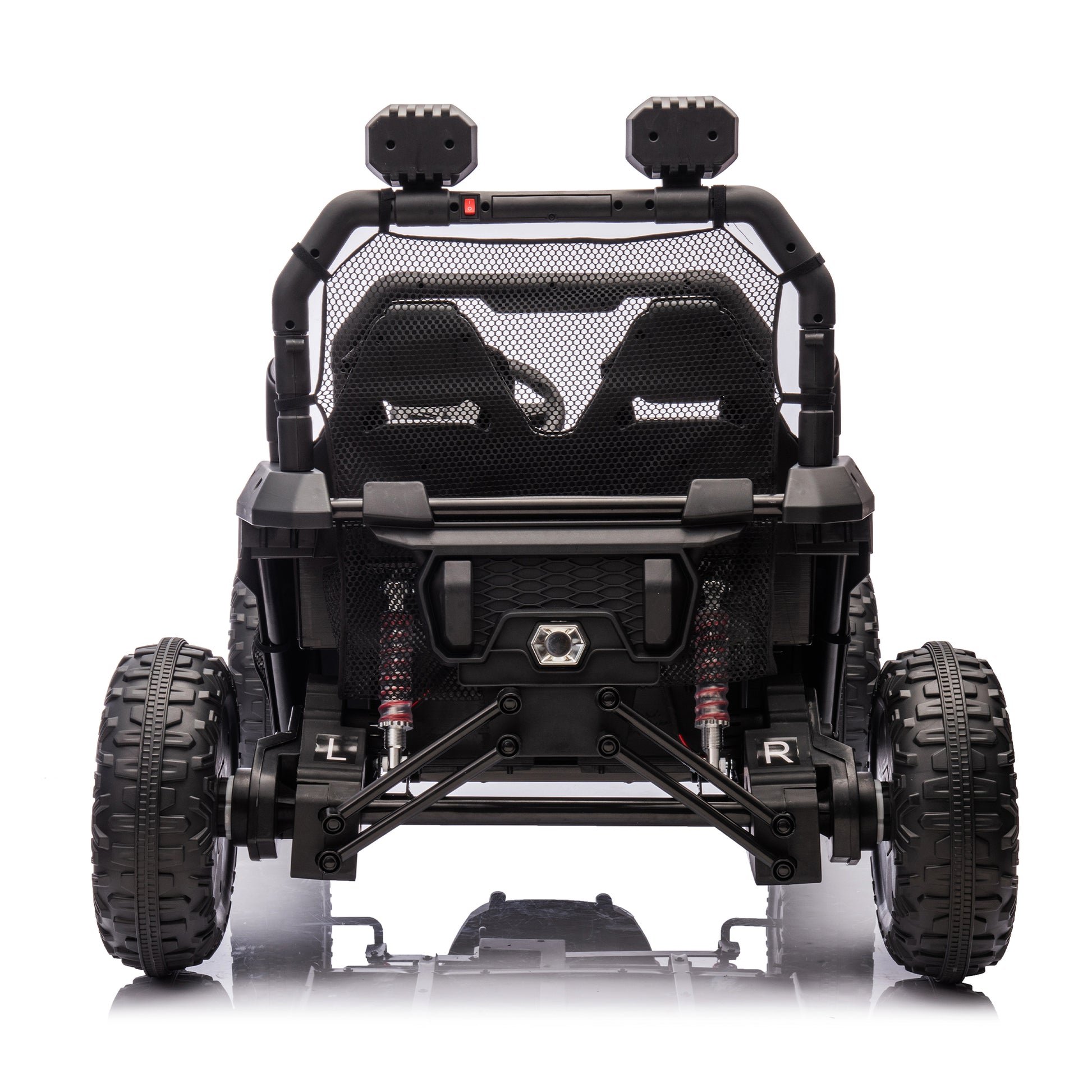 24V Two Seater Kids Ride On Utv W Parents Control,400W Super Power,Four Wheel Suspension,Led Light With Rear Searchlight,Bluetooth,Mp3,Music,Rear Storage Space,Speeds 3.73 4.97Mph For Kids Aged 3 . Black 50 99 Lbs Polypropylene