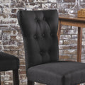 Barstool2Pcs Set Dark Grey Wood Fabric