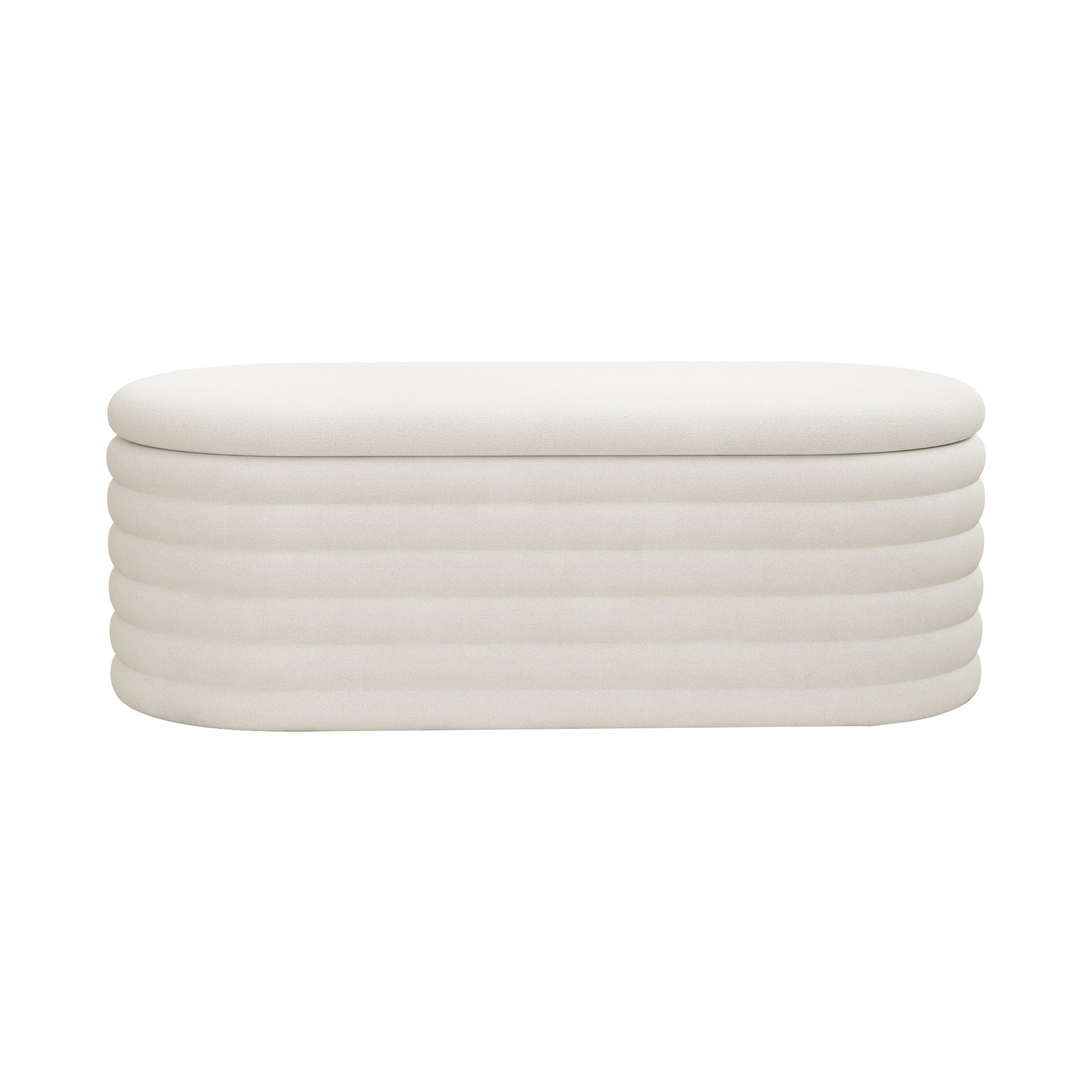 Storage Chenille Ottoman Bench Upholstered Fabric Storage Bench End Of Bed Stool With Safety Hinge For Bedroom, Living Room, Entryway, Closet 40 Inch, White White Contemporary Polyurethane Foam