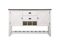 Mountina Brown And White 2 Drawer Server Brown White Solid Wood