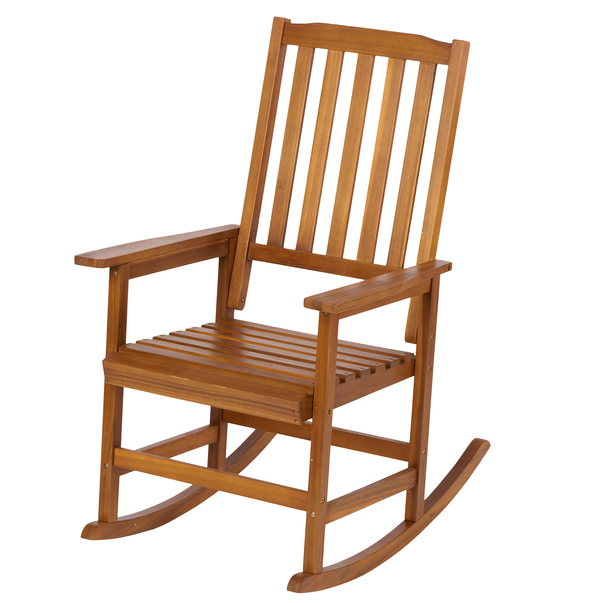 Acacia Indoor Rocking Chair, Outdoor Solid Wood Patio Furniture Style Light Brown Light Brown Acacia Wood