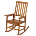 Acacia Indoor Rocking Chair, Outdoor Solid Wood Patio Furniture Style Light Brown Light Brown Acacia Wood