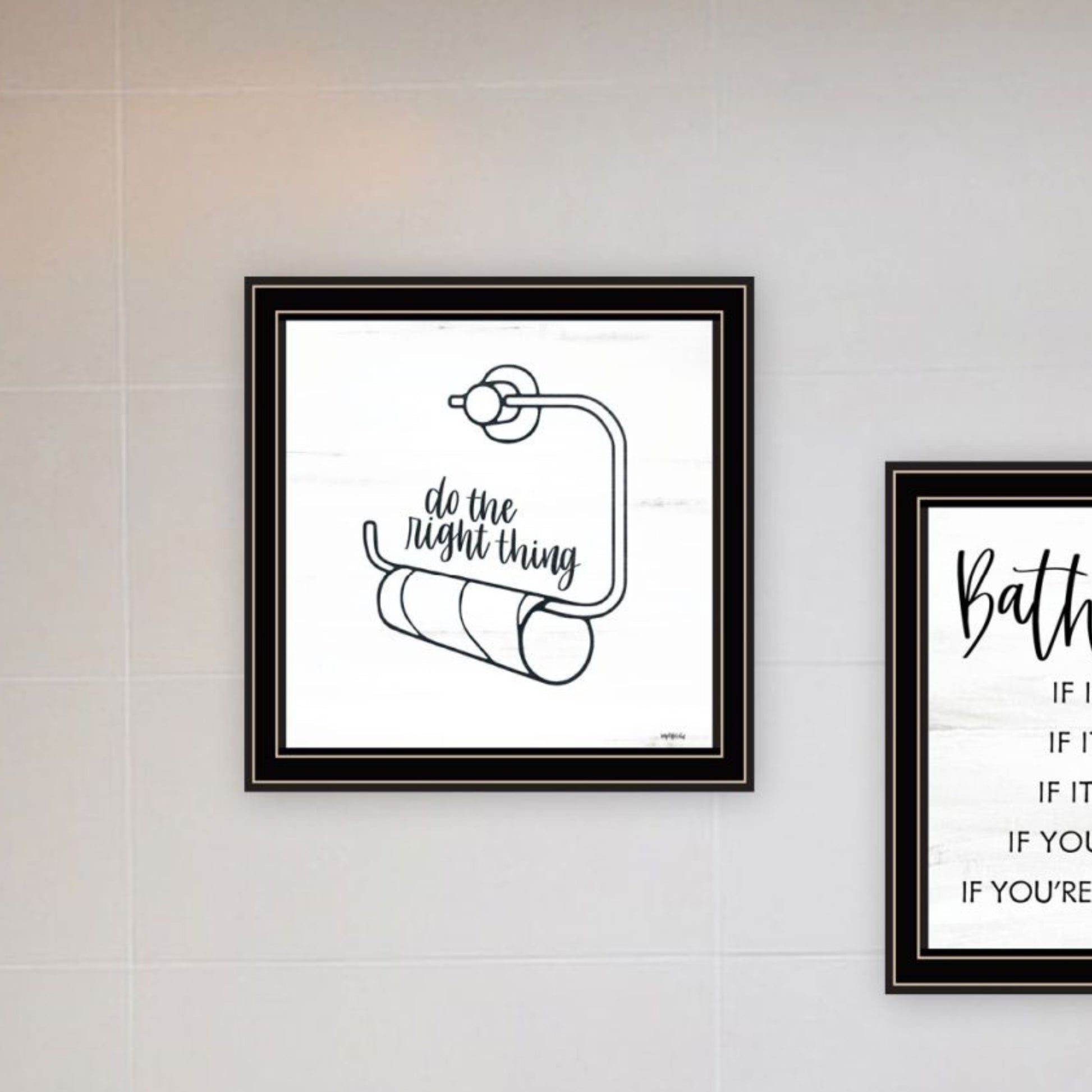 "Bathroom Rules" Framed Wall Art For Bathroom, Wall Art Print For Home Decor, Bathroom Wall Art By Imperfect Dust Multicolor Wood Paper