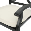 2Pc Dining Chair Black Ivory Aluminum