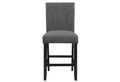 Marian Dark Gray Bar Stool Kit Of 2 Solid Gray Dining Room Foam Rectangular Wipe Clean Casual Bar Stools Rubberwood Solid Back Set Of 2 Foam Fabric
