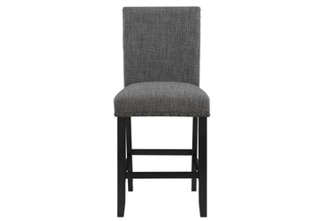 Marian Dark Gray Bar Stool Kit Of 2 Solid Gray Dining Room Foam Rectangular Wipe Clean Casual Bar Stools Rubberwood Solid Back Set Of 2 Foam Fabric